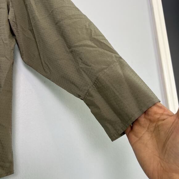 NWT Chico's Women's Button Up Shirt Sz L 12 14 Olive Green Casual Outdoor - Picture 9 of 16